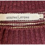 Stitches & Stripes Maroon Cotton Knit Cozy Fisherman Sweater Small NWOT Photo 2