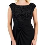 Connected Apparel Embellished Faux Wrap Dress Women 12 Black Sleeveless Cocktail Photo 6