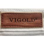 Vigold White Denim Capri Pants Rhinestone Pockets Cuffed Hem Size 20 Photo 4