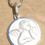 Sterling Silver 925 Angel Cherub Necklace Pendant Photo 1