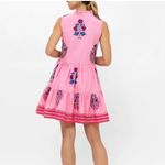 OLIPHANT Boca pink‎ tiered printed Yoke Dress S Pink Photo 3