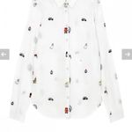 Cath kidston london white button down embroidered blouse 8 White Photo 3