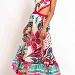 PatBo Flora Halterneck Summer Beach Midi Dress Size Medium White Photo 4