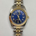 Milan vintage women’s quartz analog silver gold tone date watch 25mm blue dial Photo 0