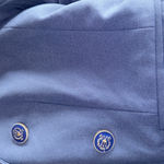 AQUA NWOT   ruched sleeve blazer NAVY Military Style Embellished Button Photo 4