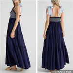 Free People Bluebell Tiered Smock Maxi Dress Navy Blue XL Photo 3