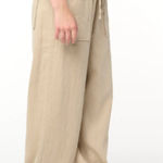 BLANK NYC  Stepping Out Pull On Baggy Linen Wide Leg Neutral Beige Pants M $98 Photo 0