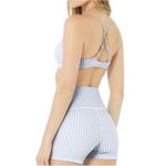 Alo Yoga Vapor Splendor Gingham Bra Blue Skies S Photo 2