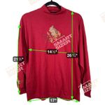 FM Sport Mock Neck Sweatshirt Squirrel Embroidered Long Sleeve Red L Size L Photo 5