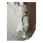 Kindred  Shirt Women Medium White Embroidered Floral Button Down Boho Cottagecore Photo 7