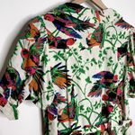 Derek Lam 10 Crosby Buffy Belted Bird Print Shirt Dress Womens Linen Size 6 White Photo 13
