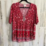 Knox Rose * Floral Print Top Size L Flowy Summer Boho Chic Lightweight Feminine Photo 1