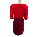 Black Halo  Colorblock Anthony Eddie Sheath Dress Red‎ Burgundy Size 10 Photo 5