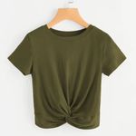 SheIn Twist Front Crop Tee Photo 0