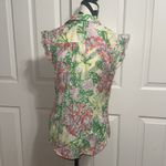 Lilly Pulitzer  Floral Ruffle Sleeve Button Down Blouse Photo 3