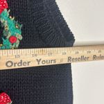 Vtg Baxter & wells knit button up Christmas holiday wreath vest petite M Black Size undefined Photo 5