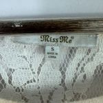 Miss Me Top S Cream Paisley Boho Lace Back Mixed Print Western Festival Y2K Photo 2