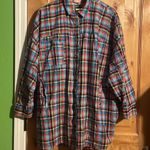 Urban Outfitters Oversized Bryce Plaid Longline Button-Down Shirt $88 EUC S Photo 3