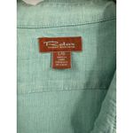Tommy Bahama  Relax Shirt Womens Large Green Blue Linen Button Front Pockets Photo 1