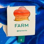 Farm Rio  linen blend blue and natural white cream colored short sleeve romper. S Photo 5