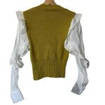 Strut & Bolt  Mustard Yellow Knit Vest with White Ruffle Sleeves Photo 1