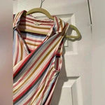 Aeropostale Soft Flowy Front Knot Striped Sleeveless Collared Blouse Size S Photo 6