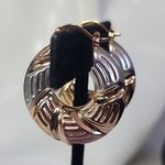 Tricolor Gold Chunky Hoop Earrings Photo 1