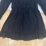 ZARA  Black Dotted Mesh Dress with Ruffles | XS Photo 8