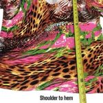 Quacker Factory  Leopard and Floral Print Rhinestone Blouse Artsy Eclectic Fun S Photo 9