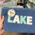 NWT Cute Lake Fuzzy Pouch/Cosmetic Bag Blue Photo 0