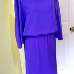 Coldwater Creek Purple Midi Dress with Beaded Neckline Size 14 Photo 13