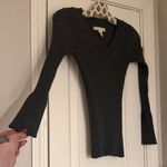 Love by Design  Charcoal Ribbed Knit Top Photo 1