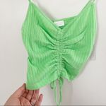Abound NWT  Neon/ Lime Green Drawstring Cinched V-neck Front Tank Top Size XS Photo 1