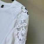 Women’s European white sweatshirt​ with accent sleeves size small Photo 6