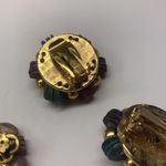 Lot Of 2 Vintage Clipon Costume Earrings Bead Cluster / Beaded 1 Signed Fredrick Photo 7