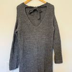 J.Crew  Women’s Sweater Dress S Gray Heathered Open Back Long Sleeve Cozy Photo 6