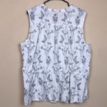 Old Navy  Tall Women’s Linen Blend Floral Print Split Neck Button-Up Tank Blouse Photo 4
