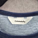 Cutematchy Navy Blue Merry Christmas Tree Print Y2K VTG Long Sleeve Top Medium Photo 5