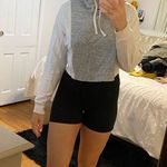Pink Brand Grey and White Crop Hoodie Photo 2