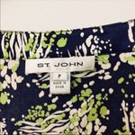 St. John  Silk Stretch Abstract Tank Top Blue Green Pattern Size S Photo 3