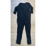 Smash + Tess Black Ribbed‎ Long Sleeve Romper Jumpsuit Loungewear Size L Photo 4