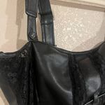 Maniére de Voir vegan leather and lace corset top size us 12 Black Photo 1