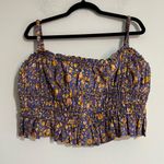 J.Crew Cinched Waist Cotton Poplin Tank Top in Midnight Floral Size Large Photo 0