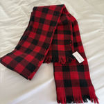 Lane Bryant  Red Black Checkered Plaid Scarf Holidays Christmas New Year NWT Photo 0