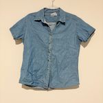 Joes‎ USA Button Front Denim Blouse Short Sleeve Faded Blue Size Small Photo 1