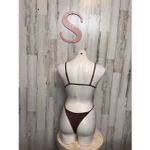 Brown Spaghetti Strap Bodysuit | Sleek Minimal One Piece Size Small Photo 3