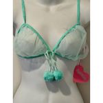 AQUA Dolls Kill Sugar Thrillz Sheer  Pompom Bralette Size M Medium NWT!! Photo 0