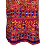 Indian Pink Cotton Multicolor Embroidered Dancers Geometric Sequins Tunic Top Size L Photo 5
