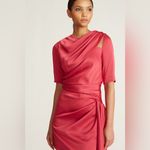 Theia Felicity Draped Cocktail Dress Size 4 Red Photo 4