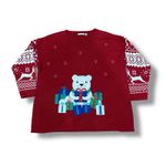 Notations  Women's Size 3X Red Ugly Christmas Sweater Bear Gift Hugger Photo 1